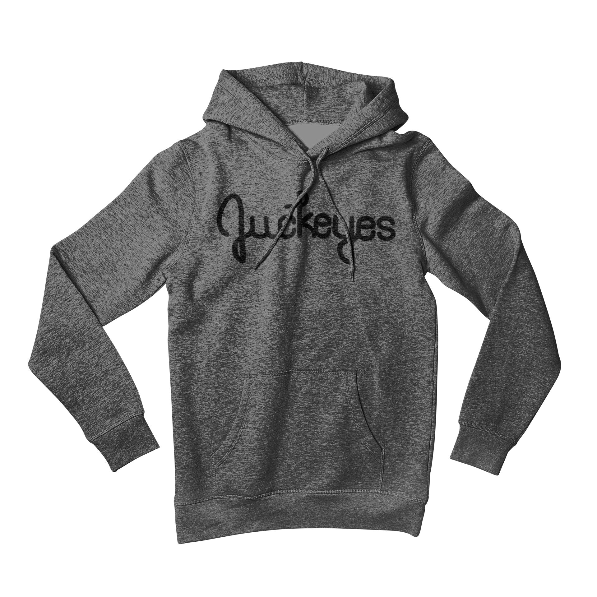 "Juckeyes Script" Black Logo Lightweight Hoodie - Columbus Apparel Co