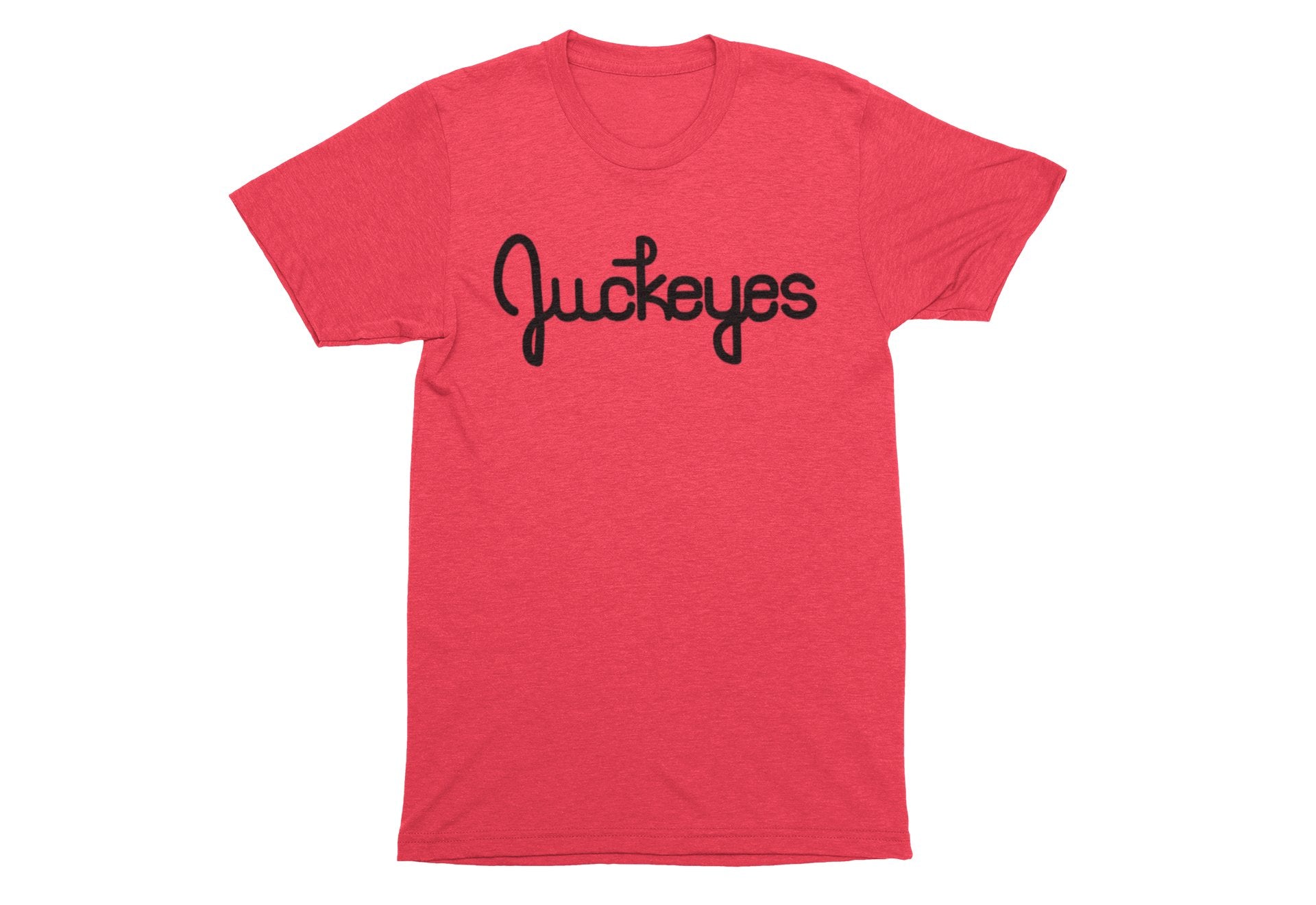 "Juckeyes Script" Heather Red Soft Feel T Shirt - Columbus Apparel Co