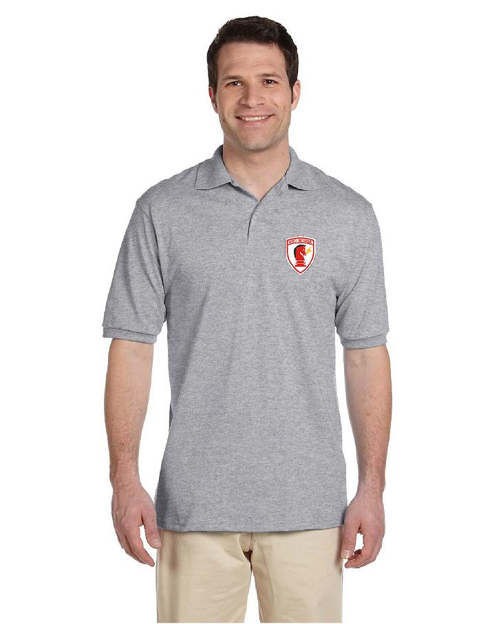 Red Horse Chess Shield Spot Shield Jersey Polo - Columbus Apparel Co