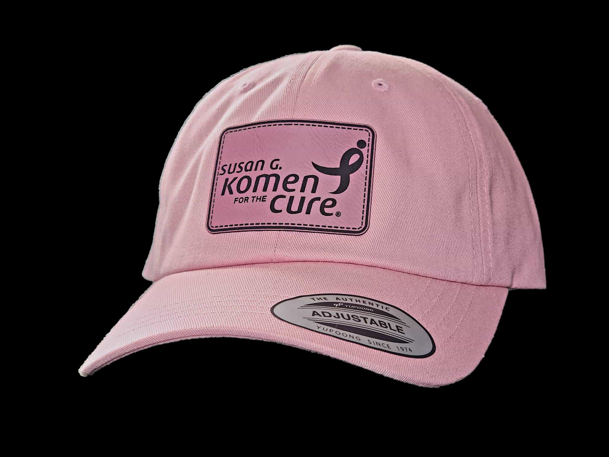 Susan G Komen Pink Leatherette Patch Unstructured Pink Hat - Columbus Apparel Co