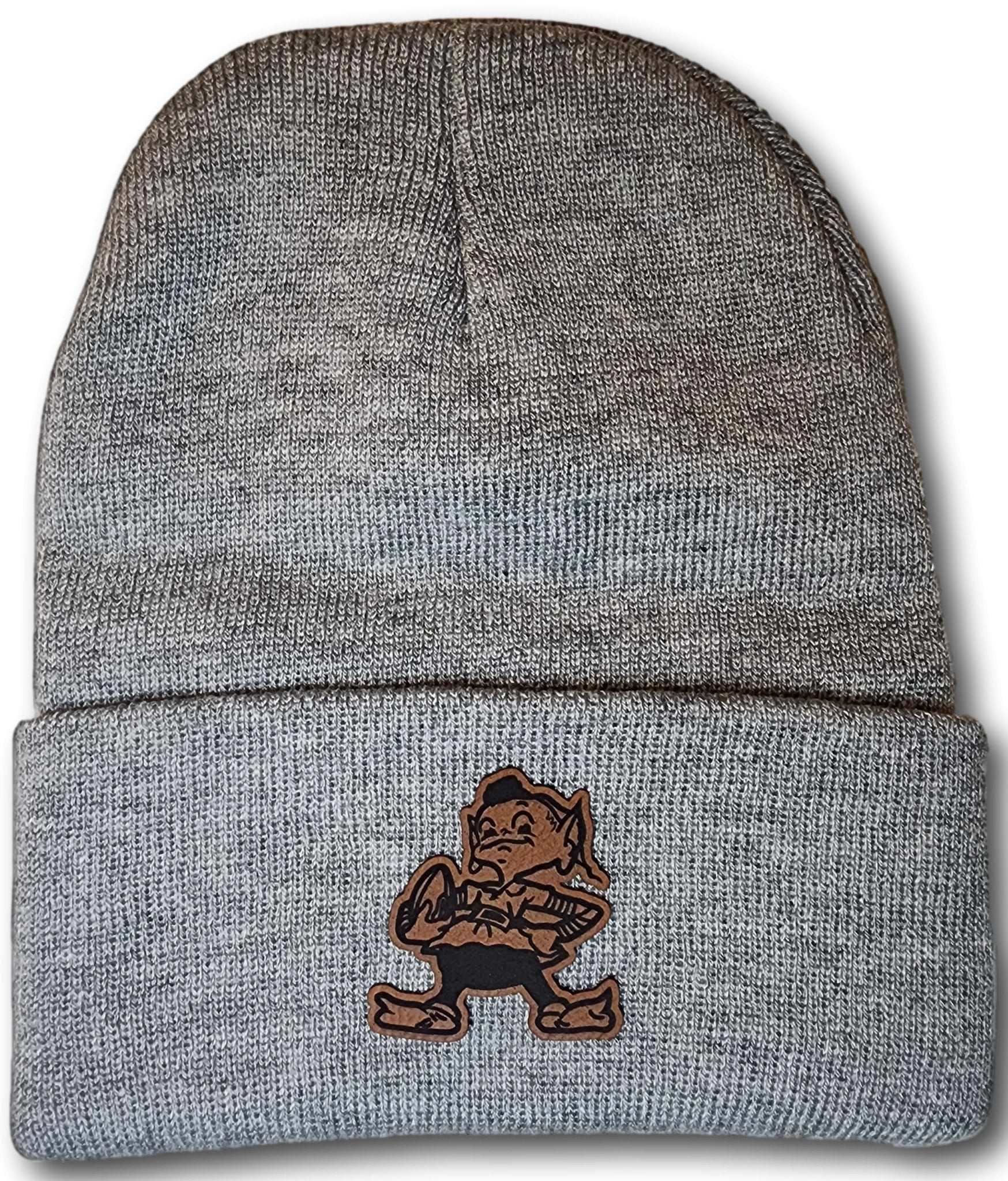 Cleveland Football Brownie Leatherette Patch Beanie - Columbus Apparel Co