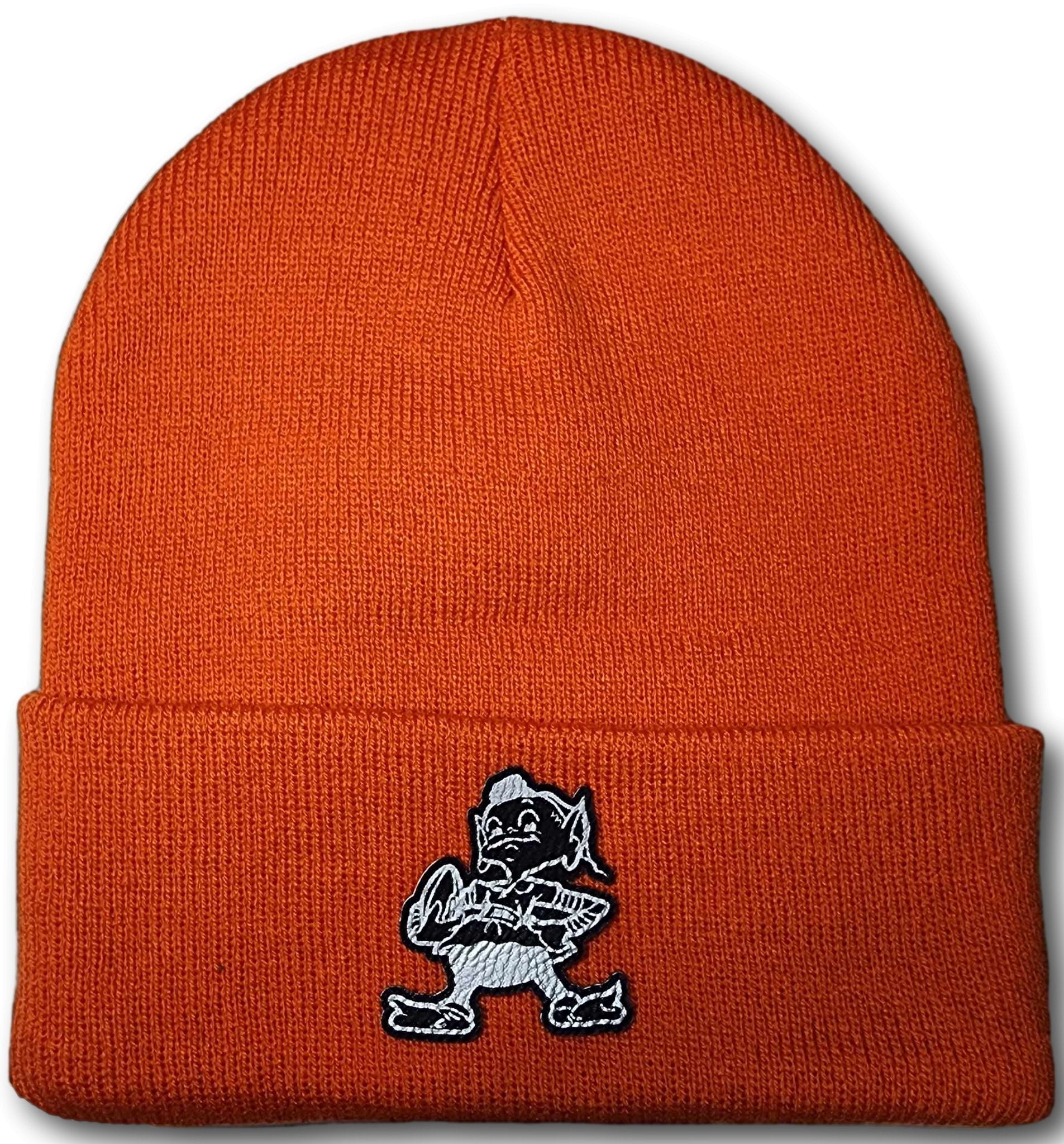 Cleveland Football Brownie Leatherette Patch Beanie - Columbus Apparel Co