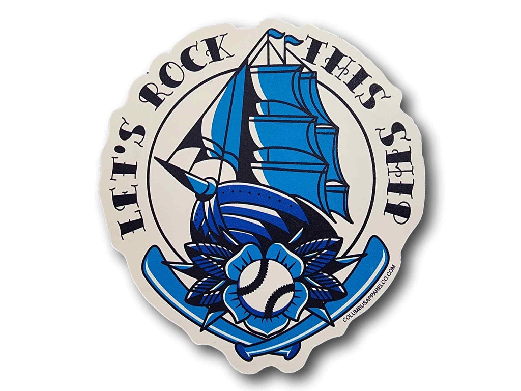 Columbus Baseball Rock This Ship Tattoo Magnet - Columbus Apparel Co