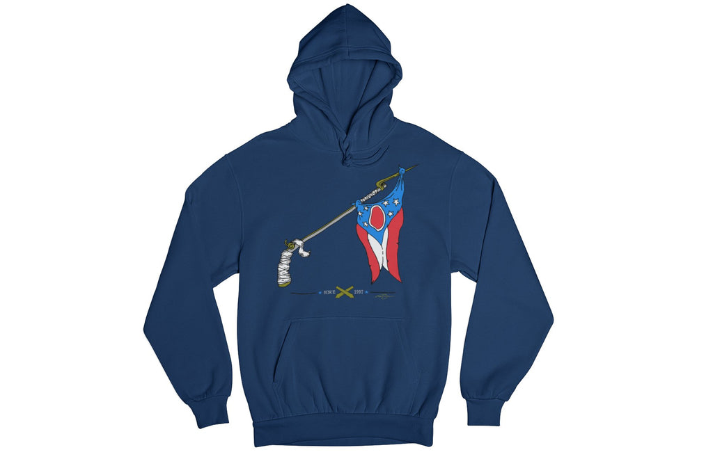Columbus Hockey Musket Stick and Flag Hoodie - Columbus Apparel Co