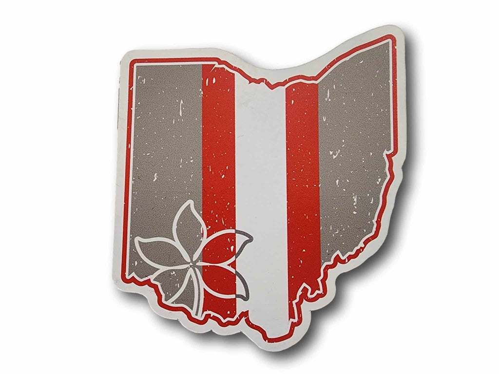 Columbus Ohio Stripes and Buckeye Leaf Magnet - Columbus Apparel Co