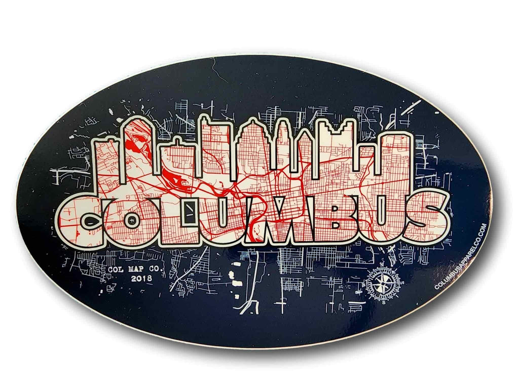 Columbus Skyline City Map Vinyl Decal - Columbus Apparel Co
