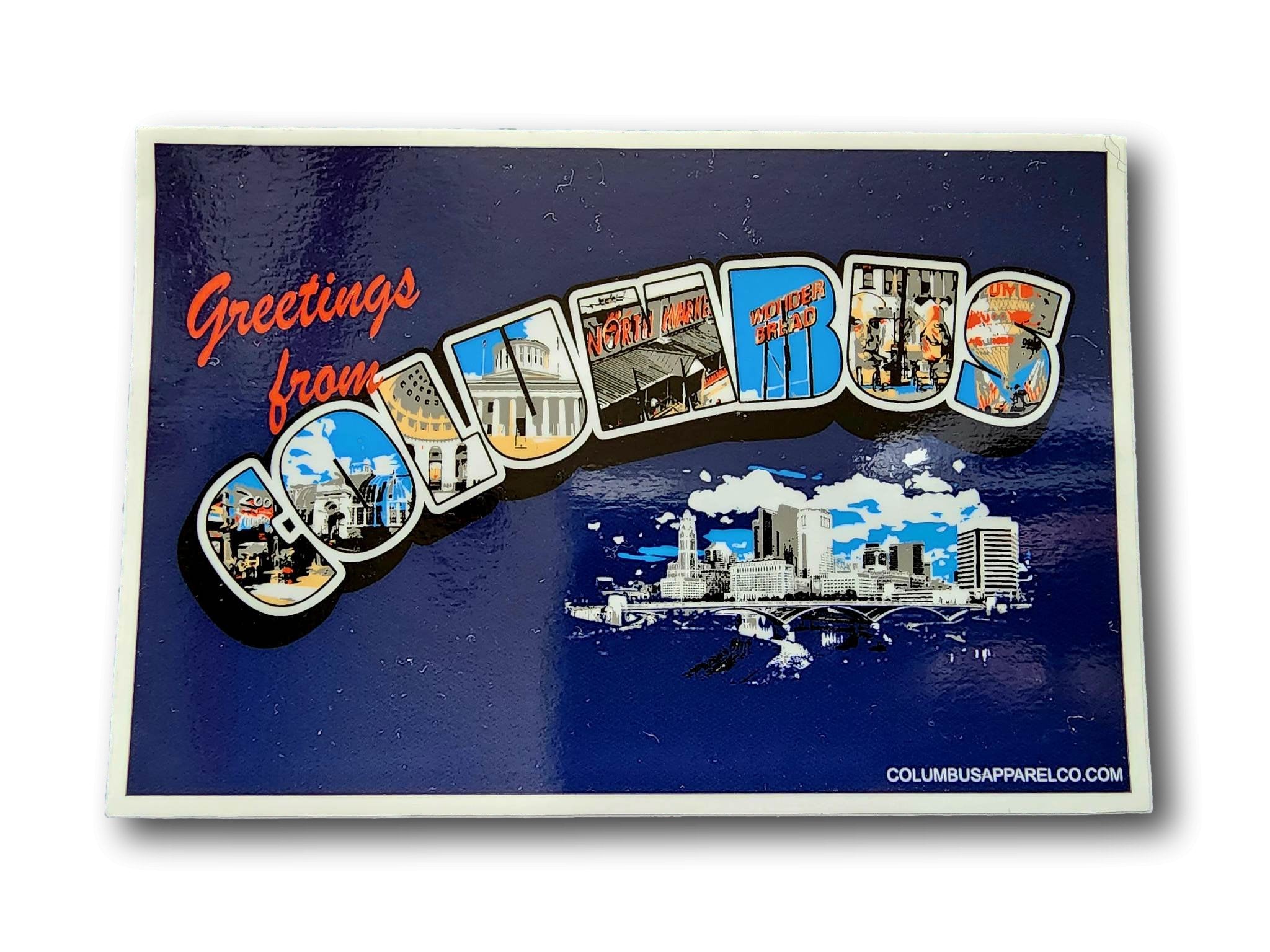 Greetings From Columbus Postcard Decal - Columbus Apparel Co