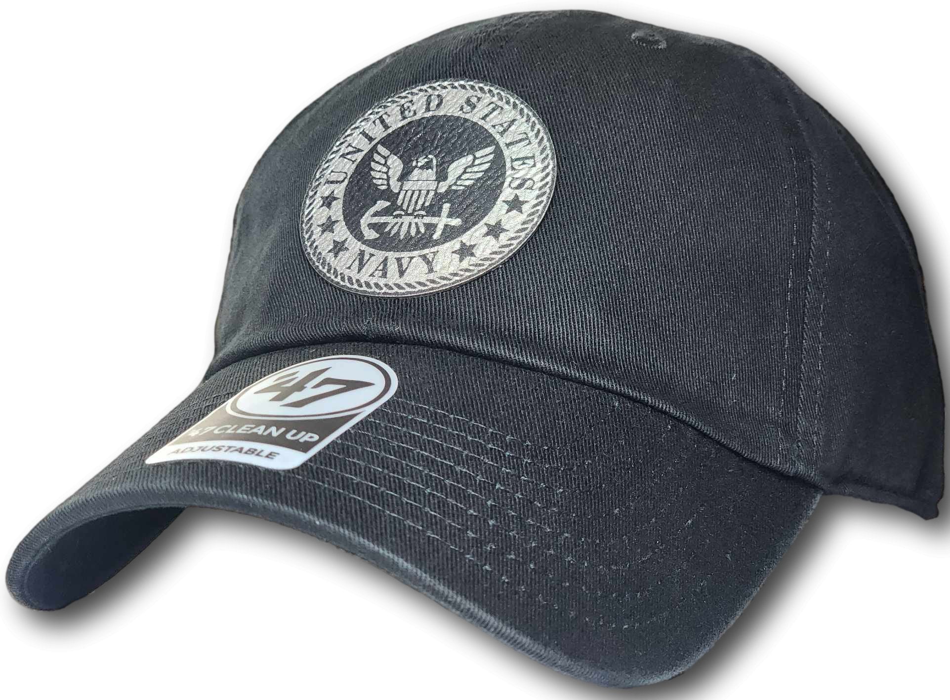 Navy Leatherette Patch '47 Clean Up Cap - Columbus Apparel Co