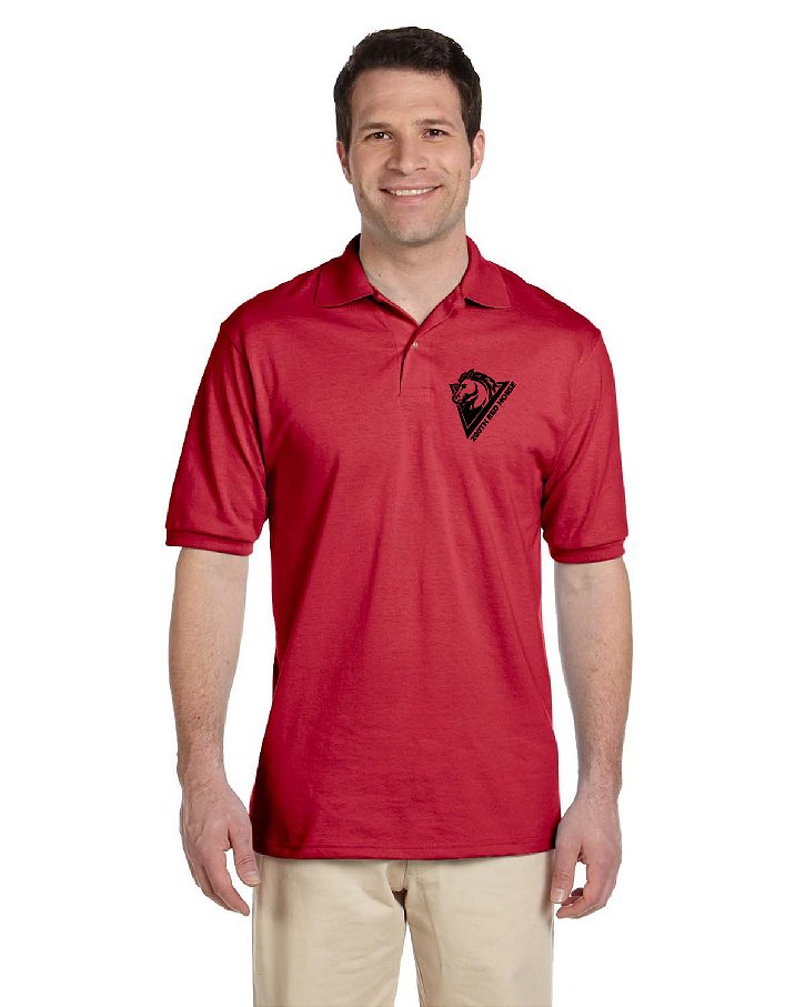 Red Horse Spot Shield Jersey Polo - Columbus Apparel Co