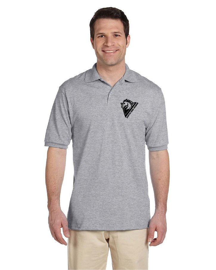 Red Horse Spot Shield Jersey Polo - Columbus Apparel Co