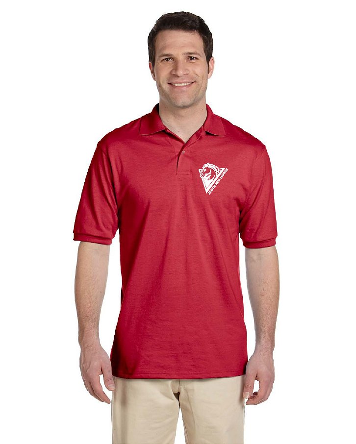 Red Horse Spot Shield Jersey Polo - Columbus Apparel Co